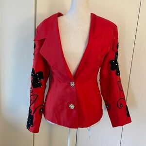 MAX NUGUS Red Coat 🧥 Jacket Asymmetrical